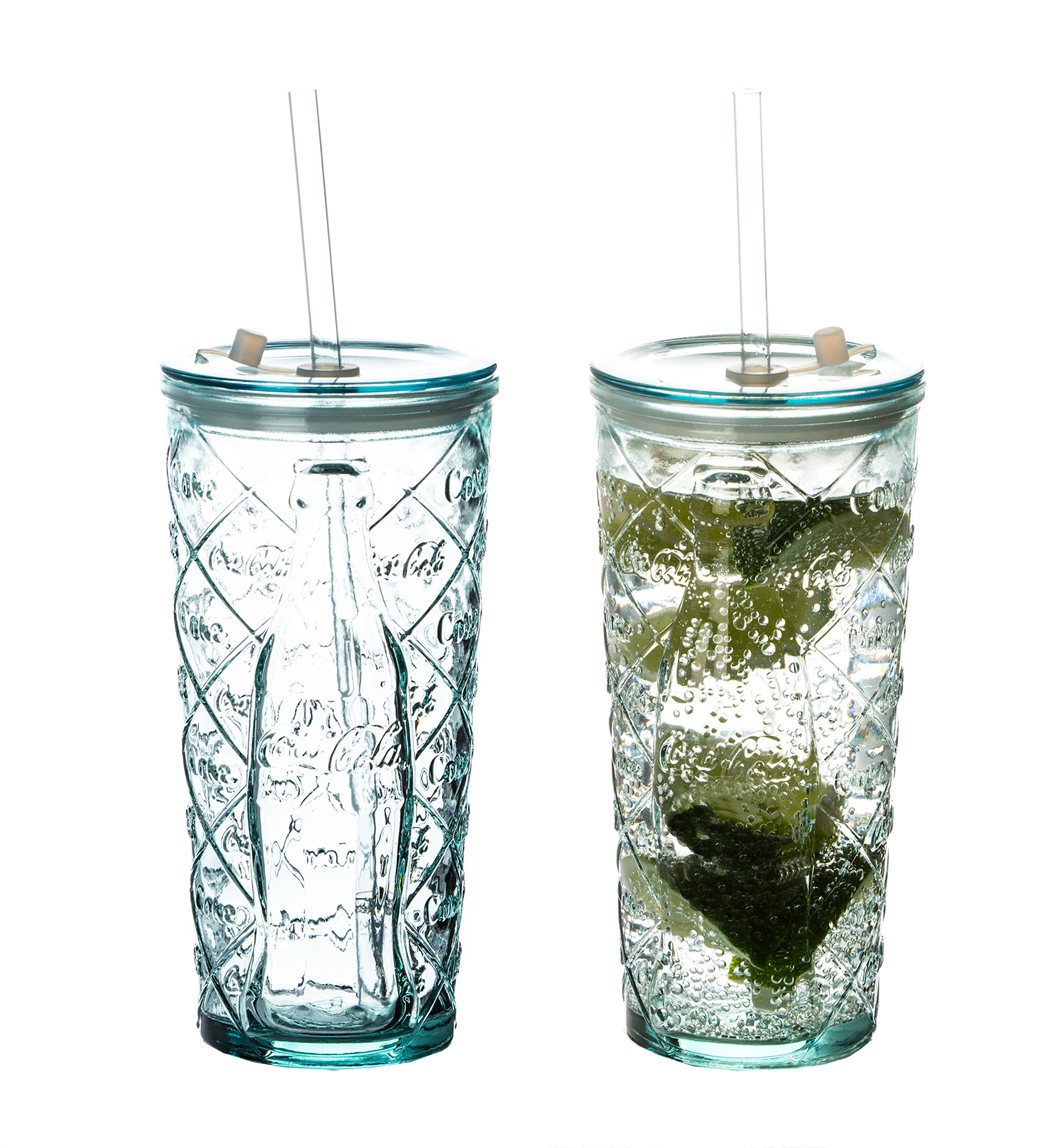Design Amsterdam Becher Wave Glas 0,3l Longdrinkglas Frozen weiß Coca Cola