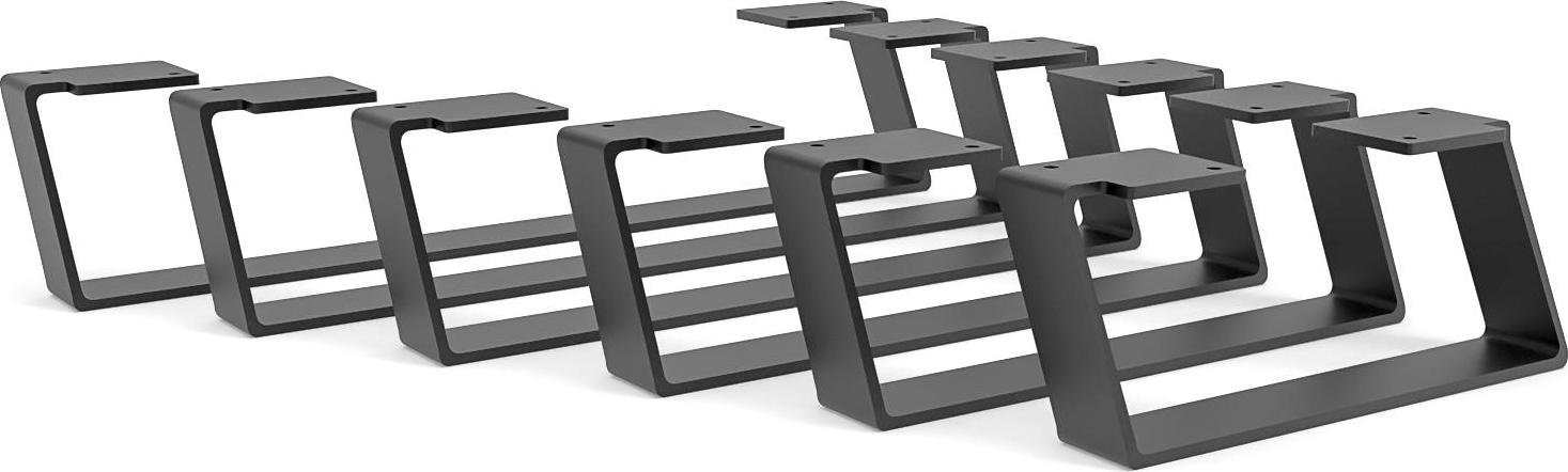 HEVVA - 10 cm hohe Möbelfüße MAILAND - 30 cm Tiefe, Schwarz, 2er Set HV-MAILAND-30-B-10-2