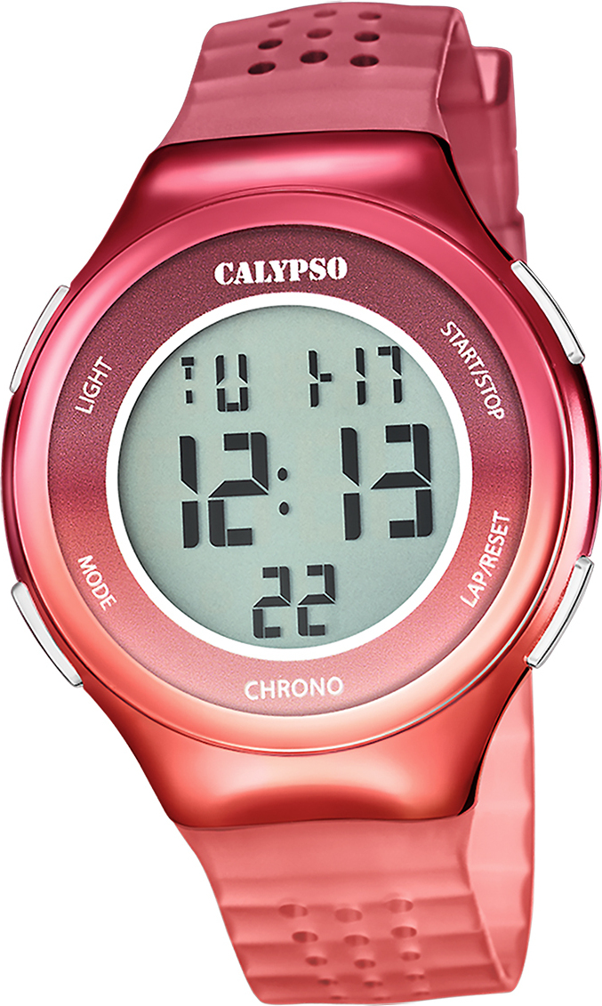Dámske gumené hodinky Calypso červené Digitálne náramkové hodinky Calypso D2UK5841/5