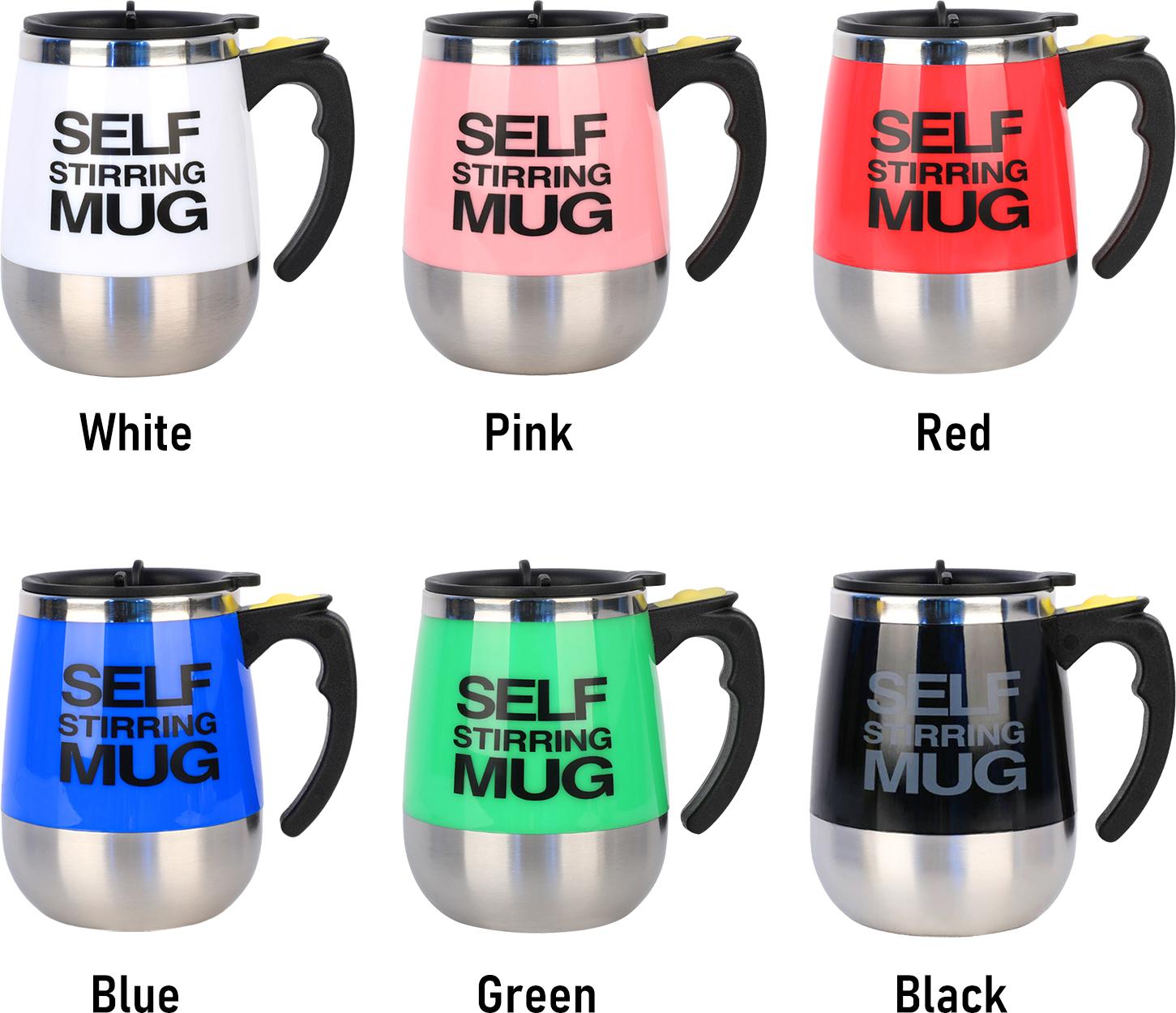 Cocosity 400mL Selbstrührende Tasse mit Deckel Automatisch rührende Kaffeetasse Elektrisch Edelstahl Selbstrührende Kaffeetasse für Kaffee Milch Kakao Heiße Schokolade Tee