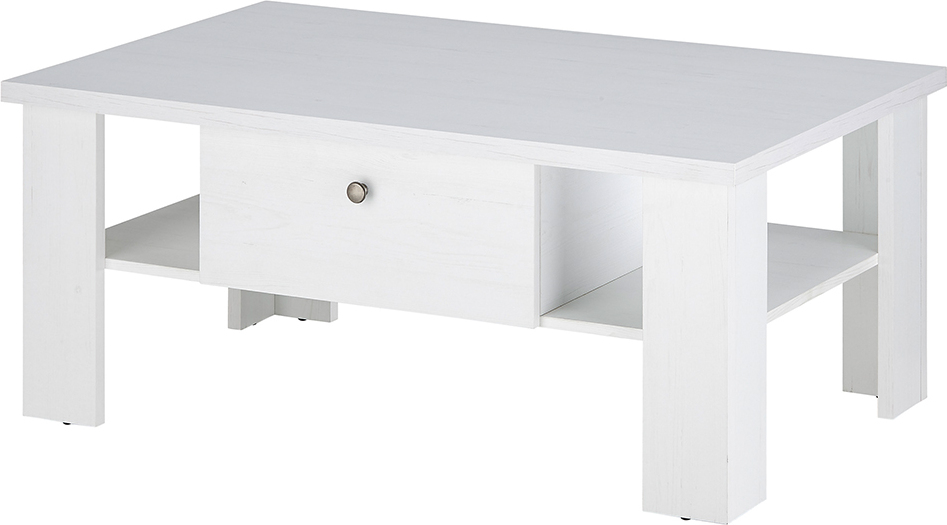 Wohnzimmer Couchtisch mit 107 cm Breite in Pinie weiß, Landhaus-Stil - RAPLA-61