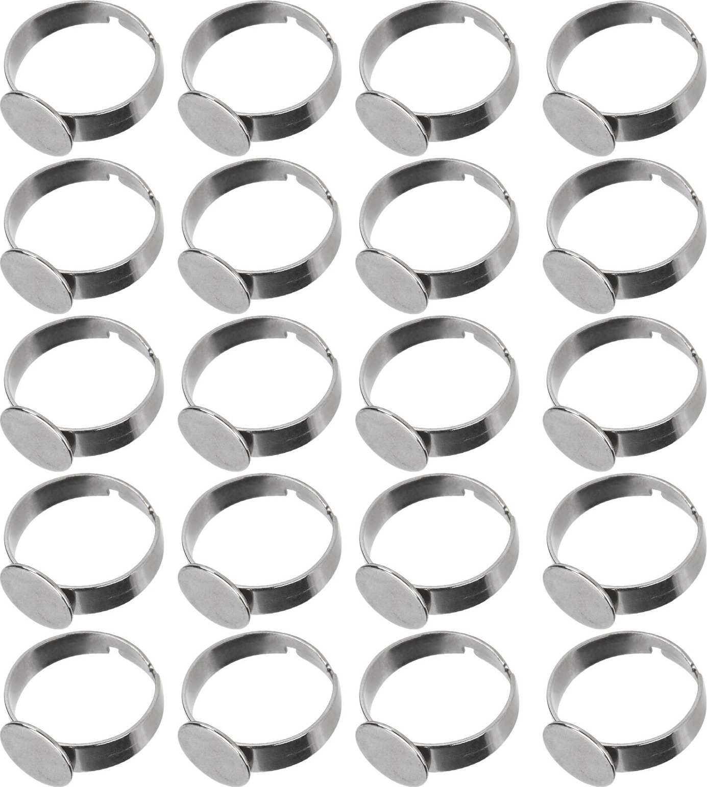 Cocosity Blanko Ringe,Ringe Basen,Einstellbare Ringe Rohlinge,Flache Ringe Basis,Edelstahl Ringe Basis,DIY Schmuck Zubehör