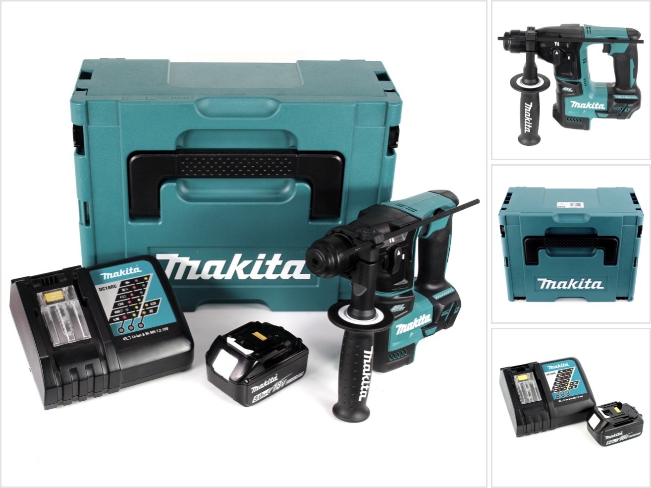 Akumulátorové vŕtacie kladivo Makita DHR 171 RT1J Bezkartáčové SDS Plus + 1x batéria 5,0Ah + nabíjačka + Makpac