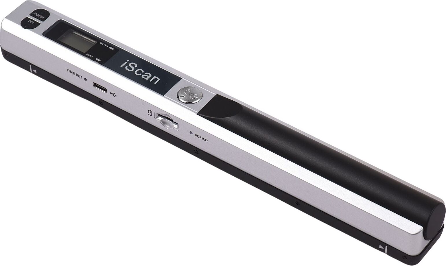 Douself Tragbarer iScan-Scanner Mini-Handheld-Dokumentenscanner A4-Buchscanner JPG- und PDF-Format 300/600/900 DPISilber