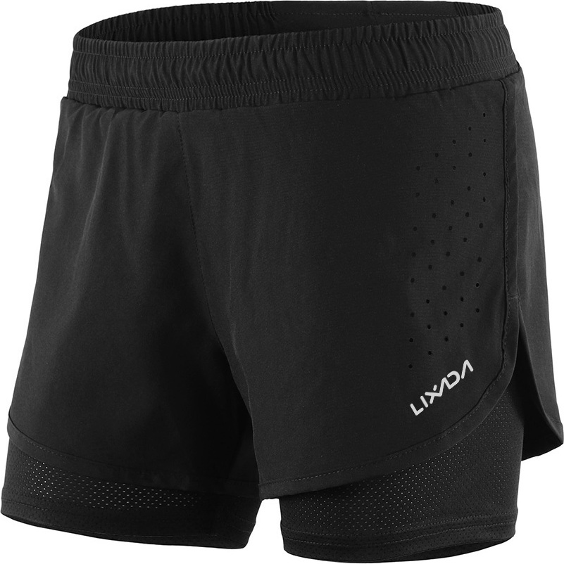 Lixada Laufshorts Damen 2 in 1 Laufhose Kurz Laufhose Damen Kurz 2 in 1 Sporthose Kurz (M)