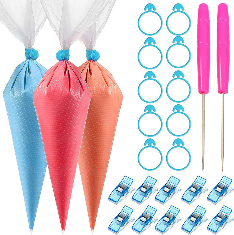 ZexJpr 21-teiliges Spritzbeutel-Set Mit Tüllen - Komplett-Set Für Kuchen-Dekoration In Blau