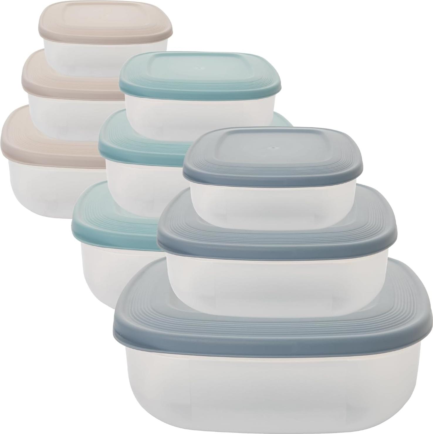 Centi Vorratsdosen OSLO 9er Set – 0,5 L / 1 L / 1,5 L – Pastell – stapelbar 2F33497