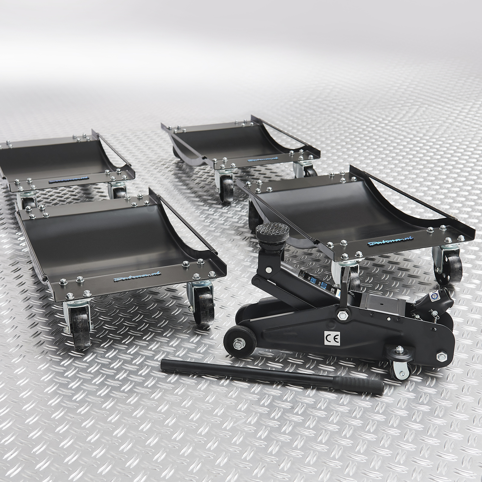 Datona Rangierhilfen 4er-Set und Wagenheber 53126-2-DT-53202
