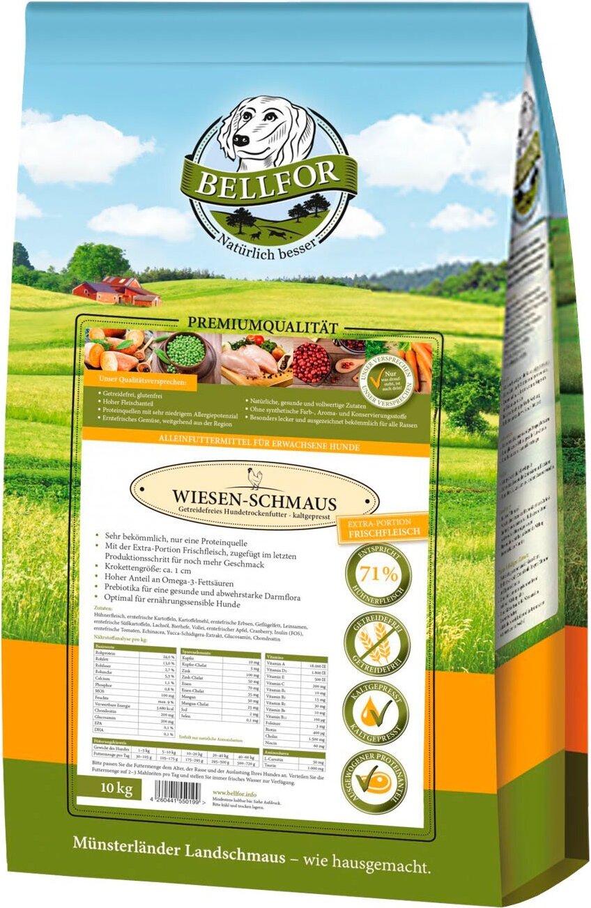 Bellfor Wiesen-Schmaus - Huhn - getreidefrei kaltgepresst 10 kg