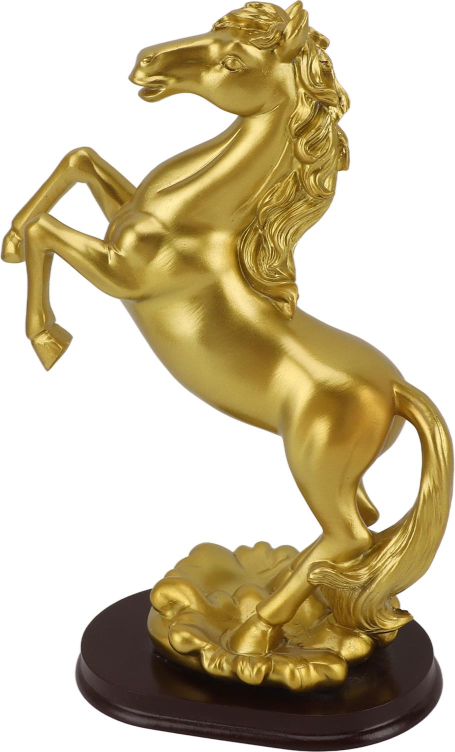 Cocosity Pferd Statue Gold Synthesized Resin Einzigartige Pferd Kunstfigur für Weinschrank Büro Springendes Pferd