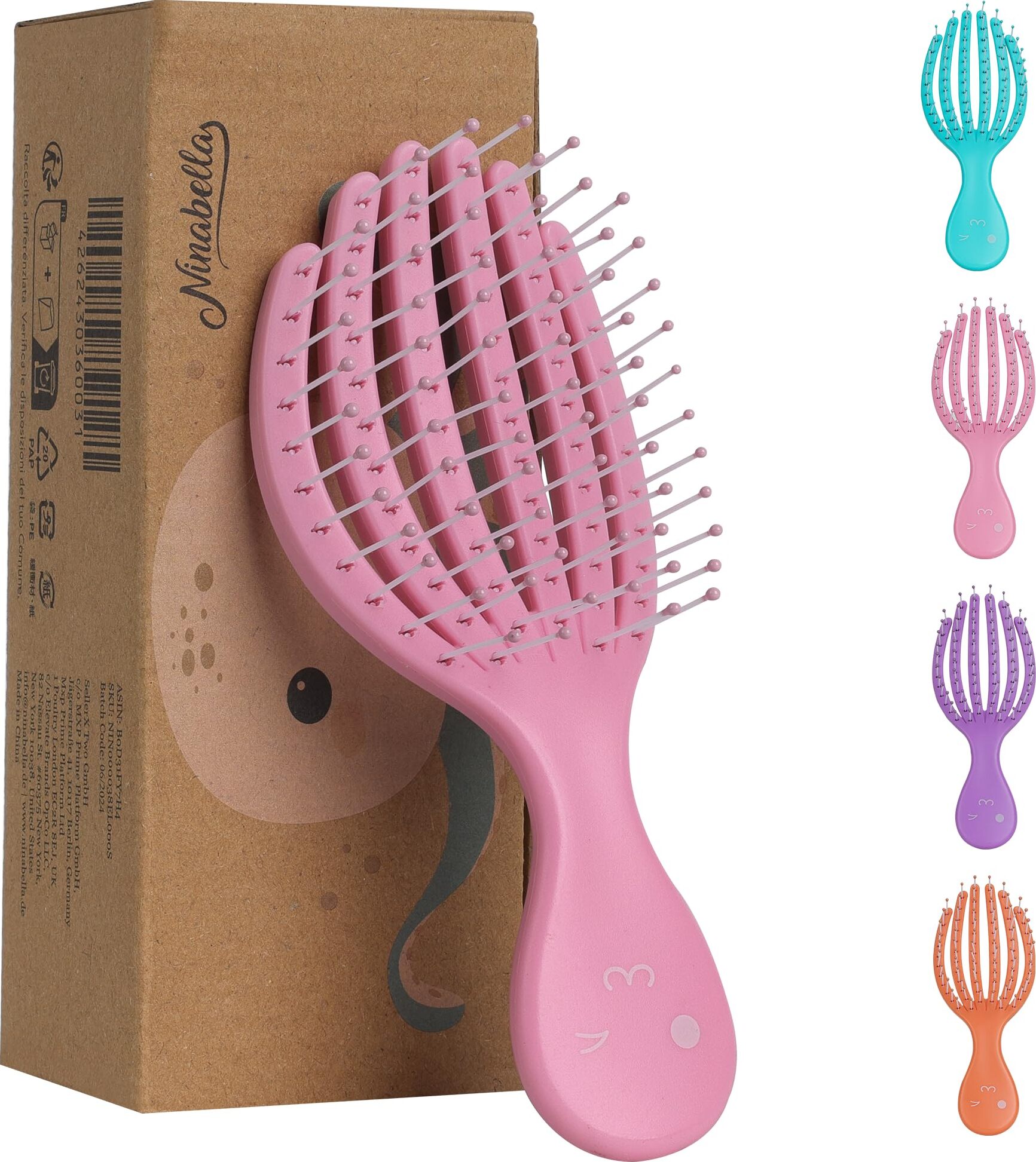 Ninabella Haarbürste für Kinder Locken lange Haare