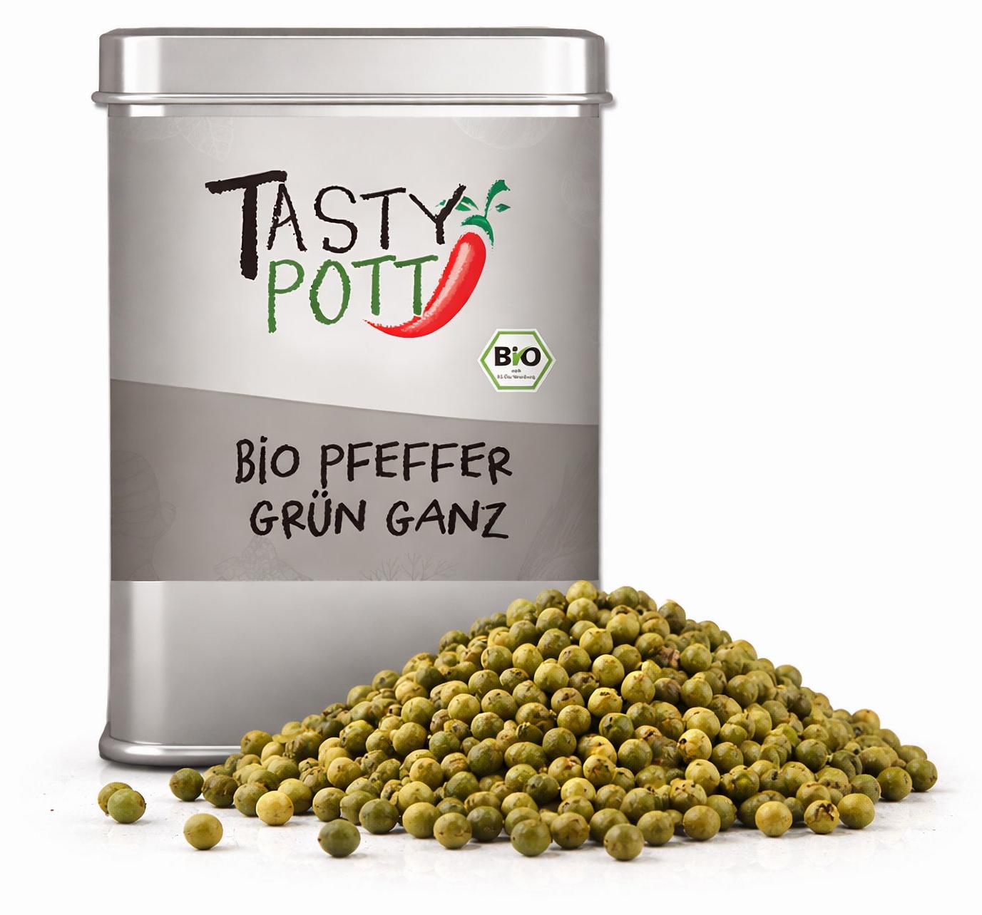 TASTY-POTT Tasty Pott Pfeffer grün - grüne Pfefferkörner - 40g Dose XI-P7B2-9AYA