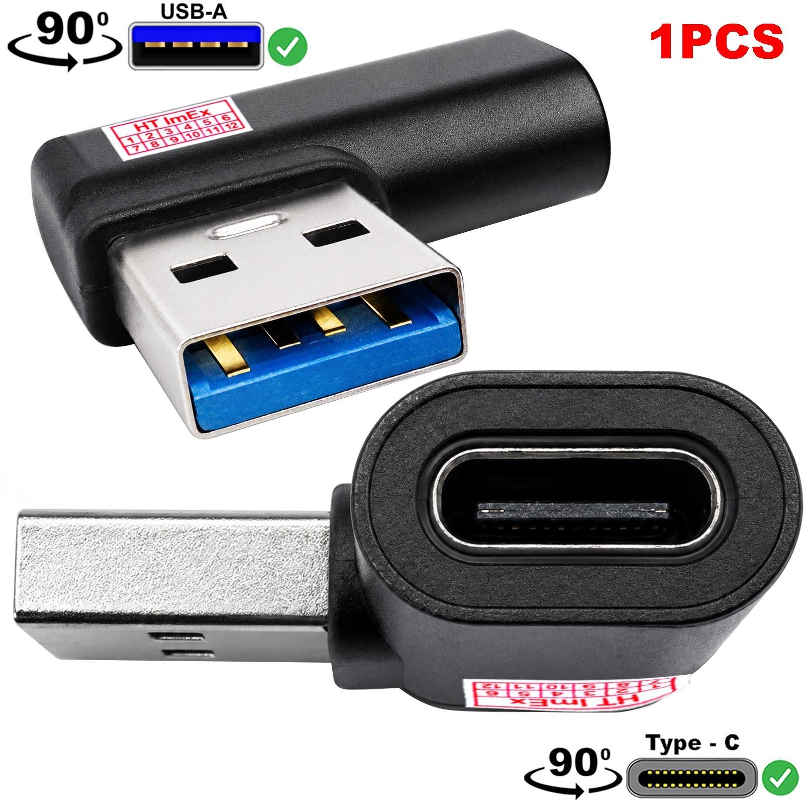 HT ImEx USB-A 3.0 to USB-C Converter Adapter Cable Right Angle OTG Converter