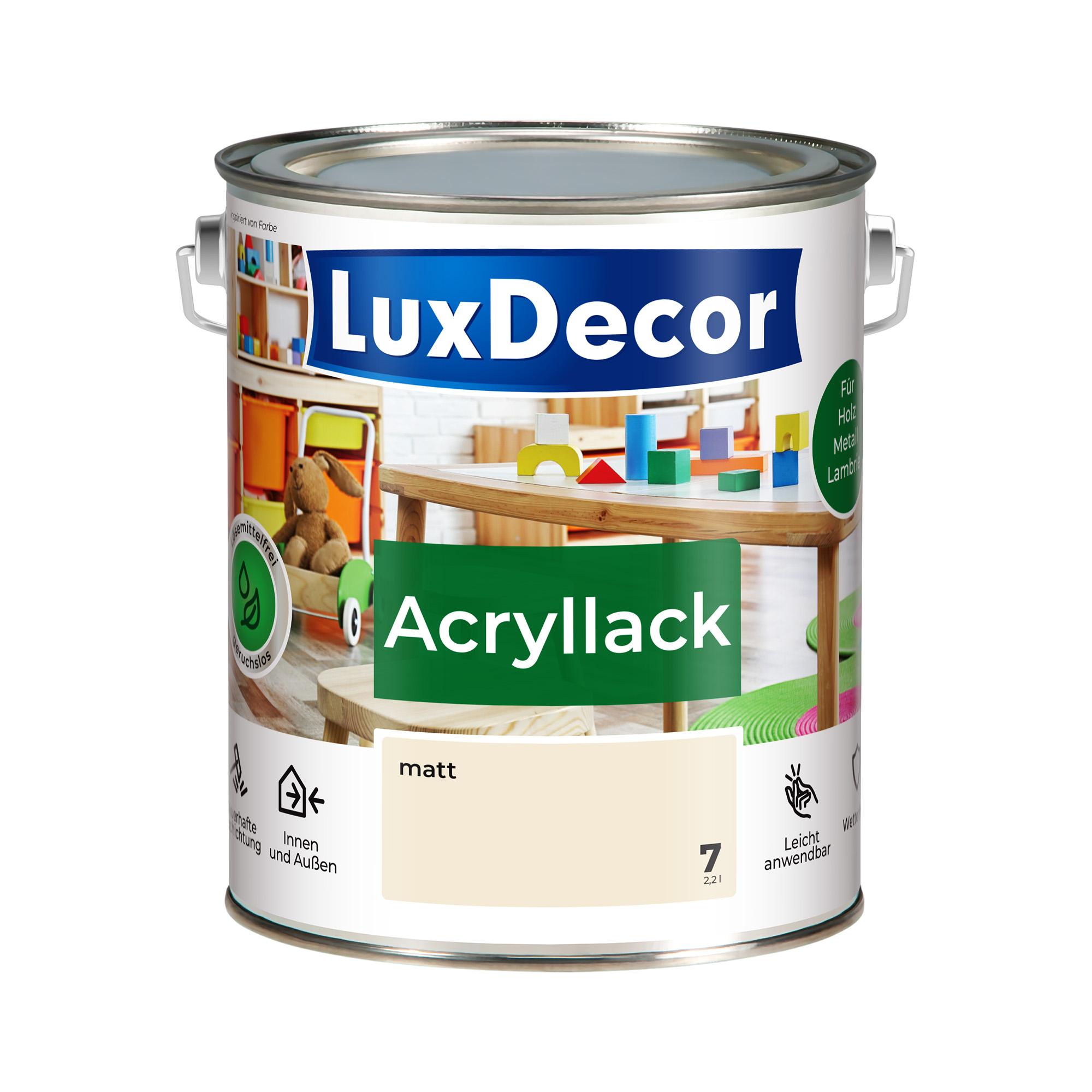 Hangato GmbH Acryllack 2,2L Matt (07) Vanillecreme Holzlack Spielzeuge Metall Möbel UCI_AM_07_2200_1