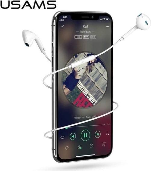 Stereo slúchadlá Usams Ep-22 White /White Hsep2201 Jack 3,5 mm