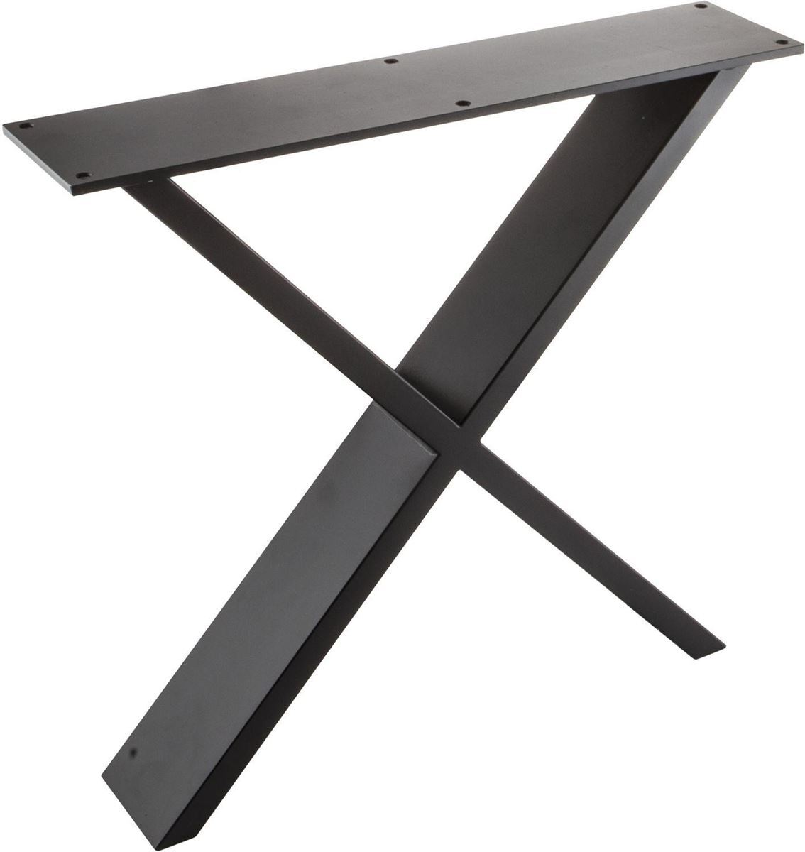 SIMAUSROM Bankkufe X-Form Breite 380 mm Stahl schwarz lackiert 6504.V.RAL9005