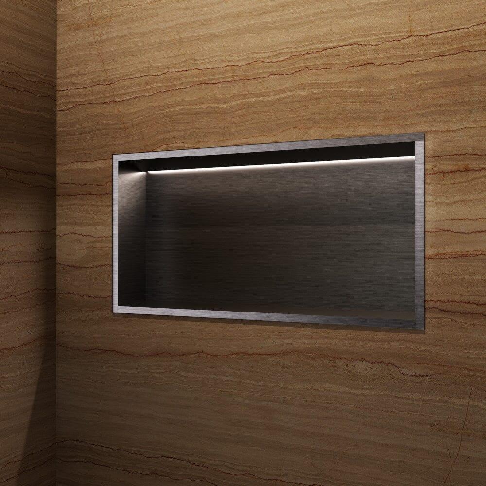 Medimex Wandnische Dusche OCEANIC mit LED black gun metal