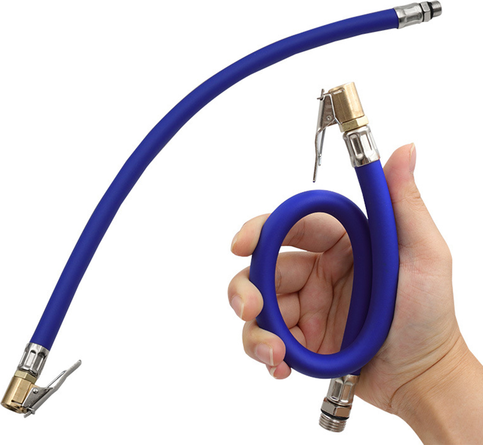 Bmen Reifen-Inflationsrohr-Kee-resistentes Fädendesign aufblasen Gummi-Fahrrad-Luft-Inflatorschlauch für Workshop-Blau 3505674@brem