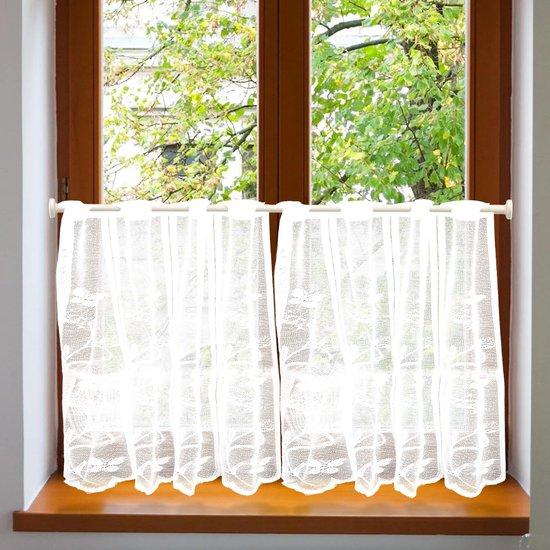 OEM Elegante wei wei vitrage gordijnen set für Küchenfenster 2026
