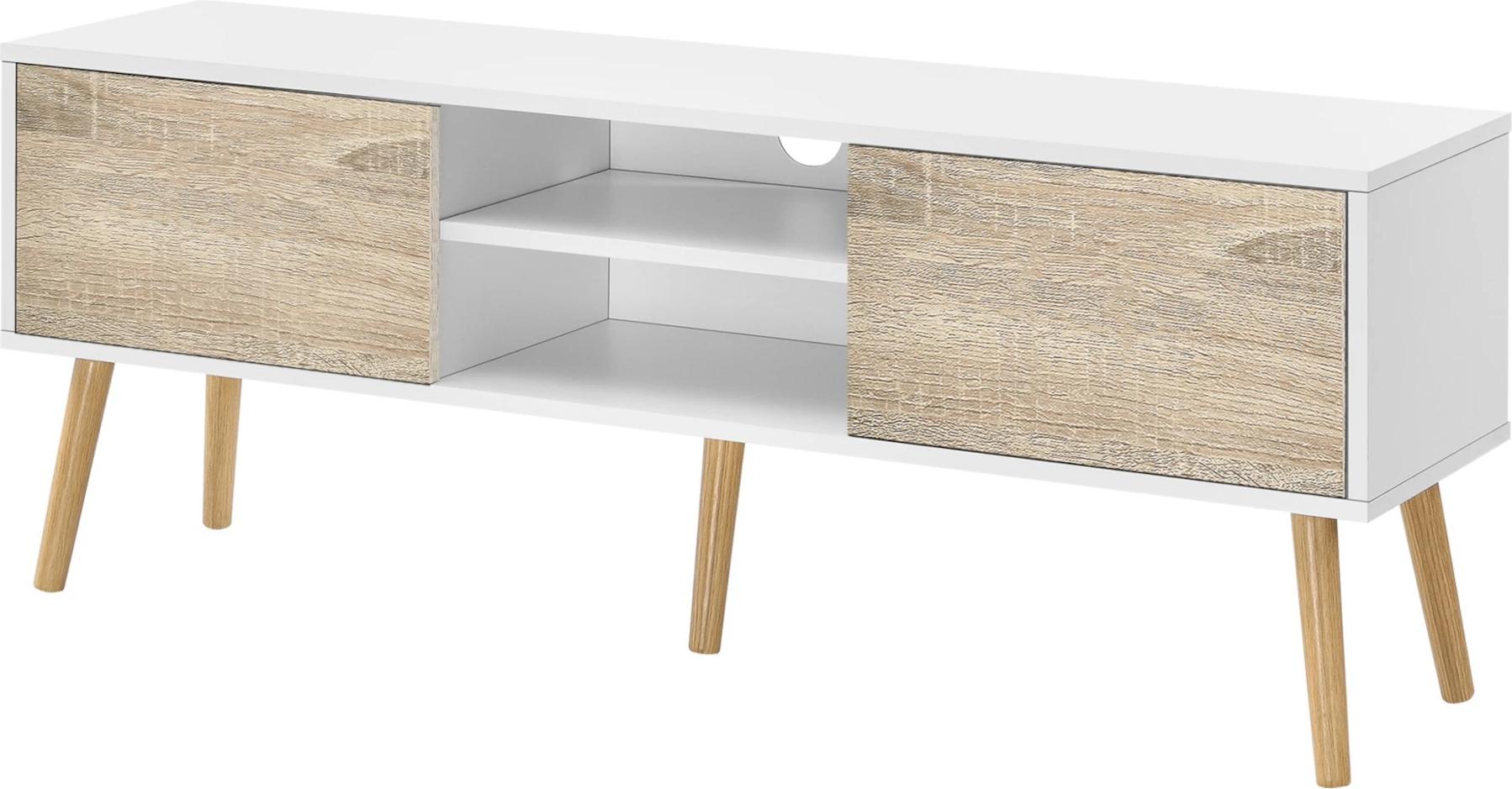 In And OutdoorMatch Earnest-Schrank Graca - 120 x 29,5 x 46,5 cm - Weiße Eiche - Spanplatte und Holz - stilvolles Design 62268-0