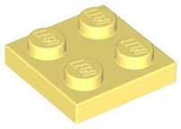Lego® 2x2 dosky 3022 - 1 kus Svetlá svetložltá
