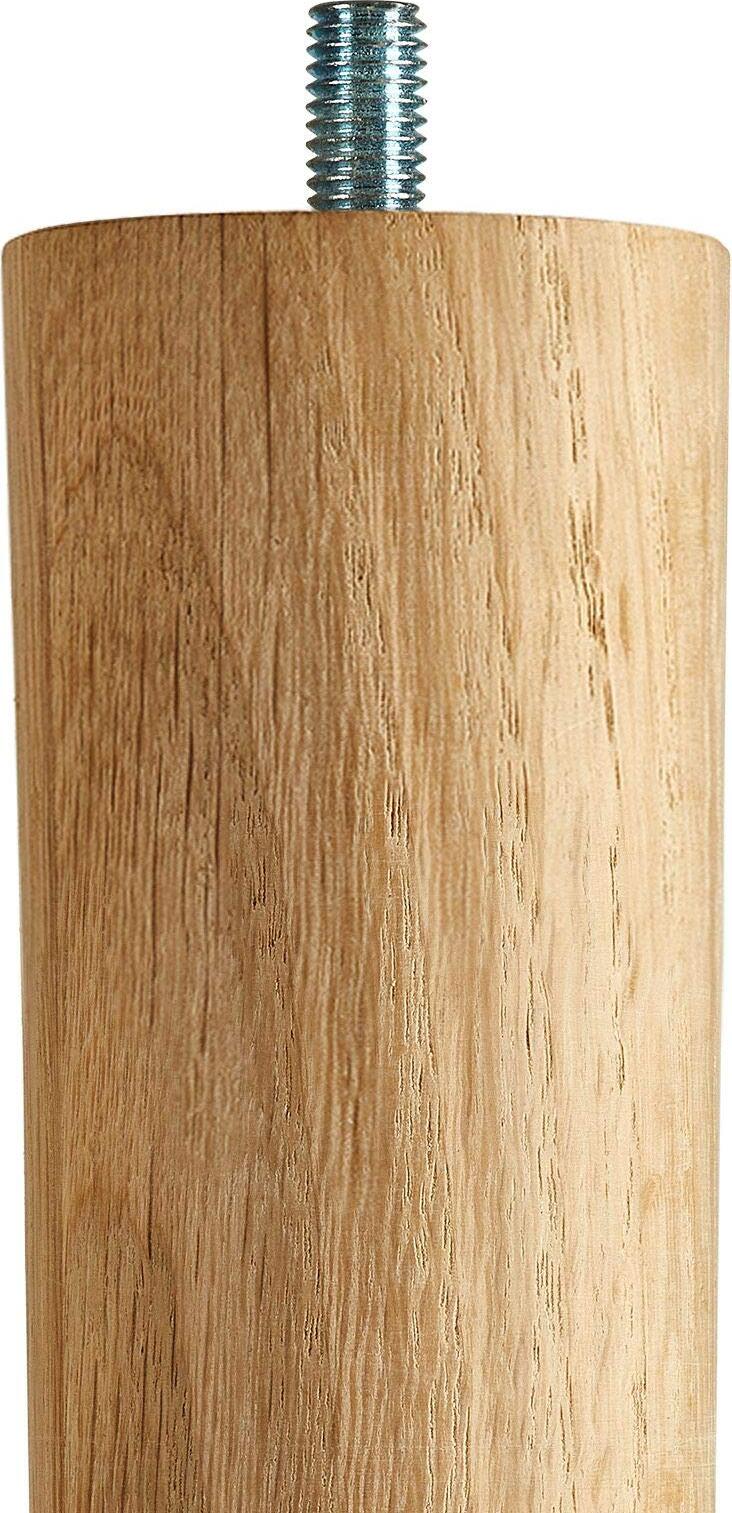 Tischbein Eiche roh H 710 mm / Ø 60/40 mm mit Gewindestift M10 Ideal für Küchen & Ess-Tische / Tischfuß Holz Möbelfuß SOTECH 119873