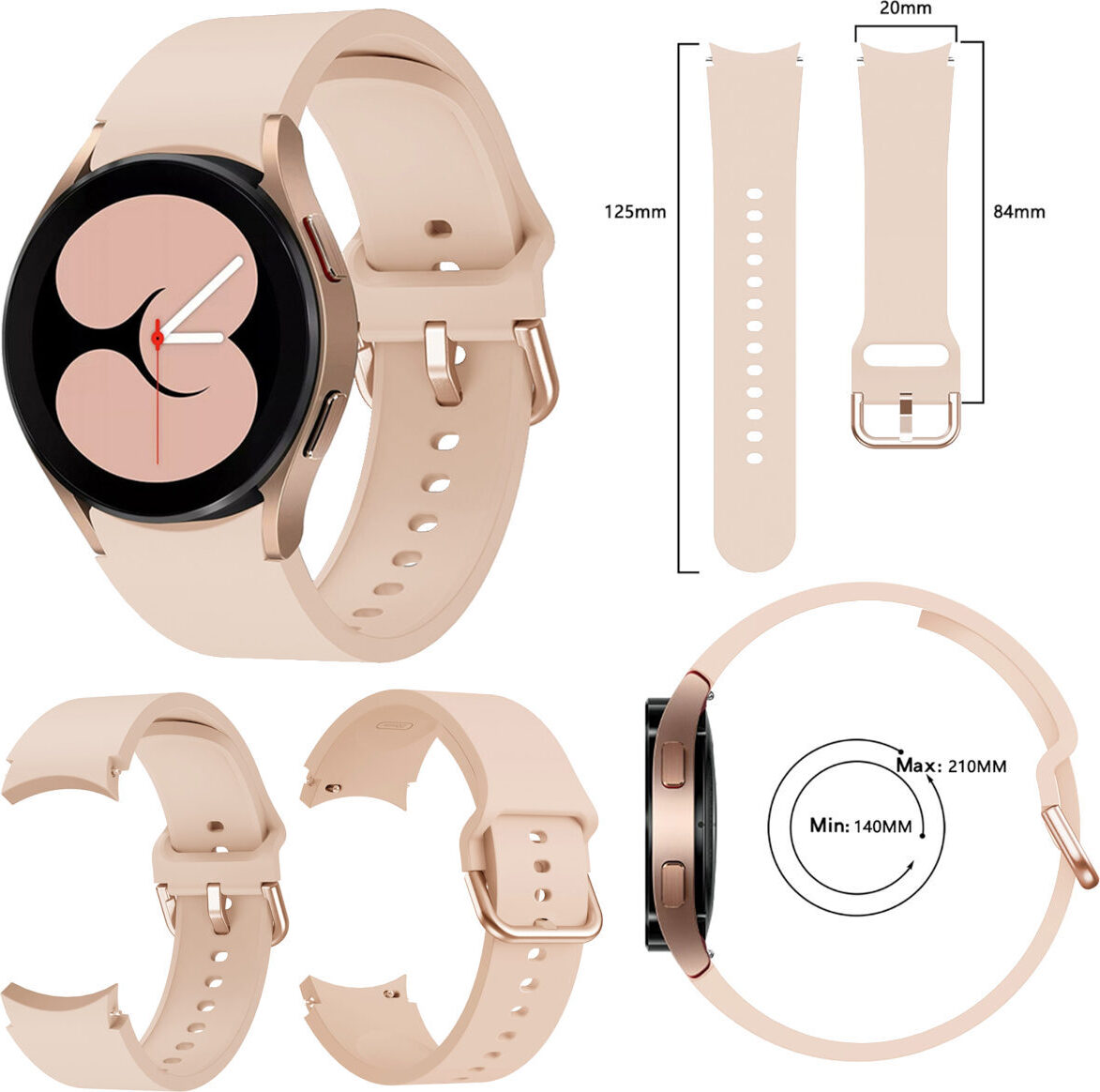 Pre Samsung Galaxy Watch FE 6 5 4 Normal Pro Classic Plastový remienok