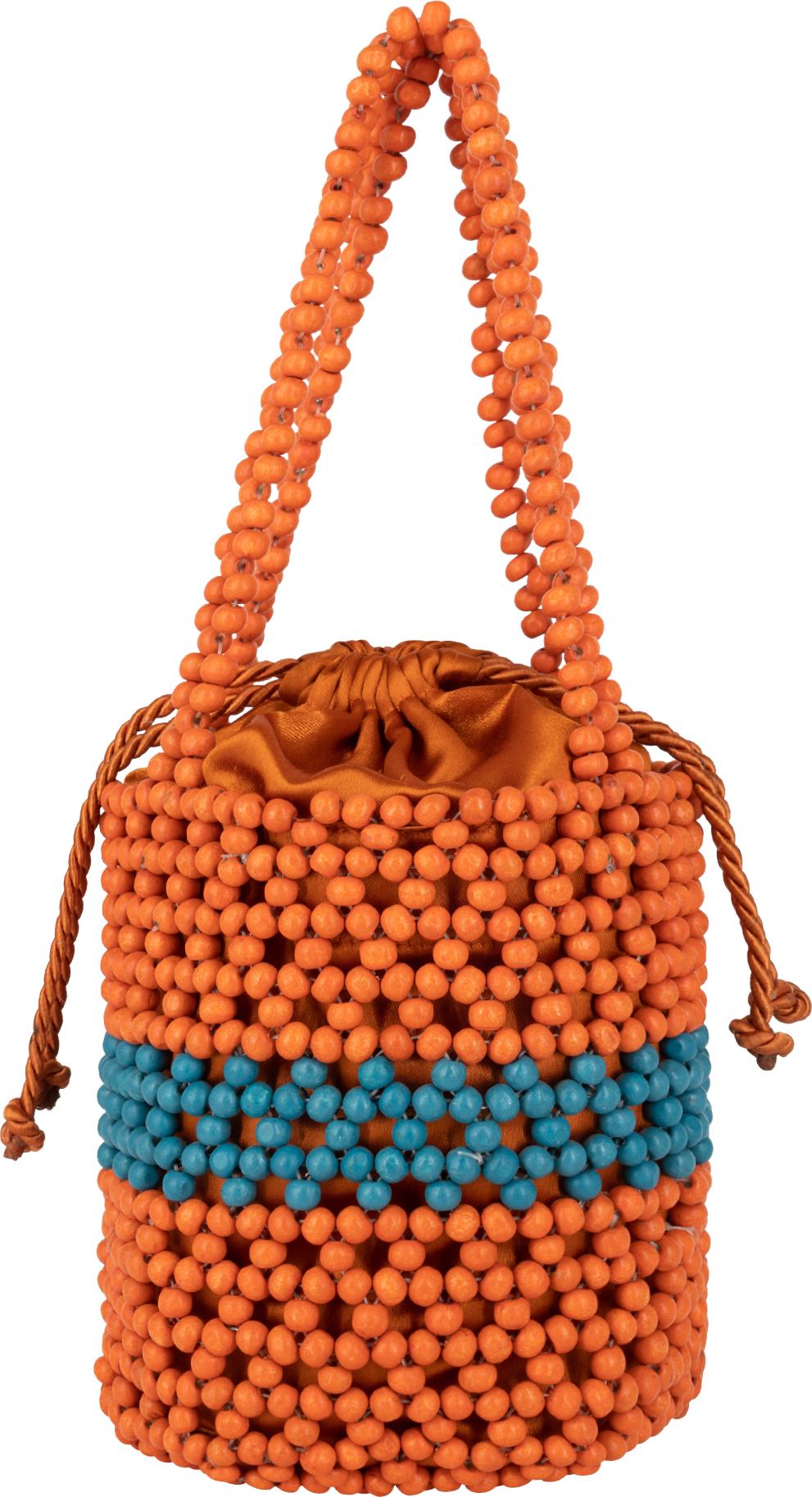 IZIA damen tasche aus perlen - orange mehrfarbig