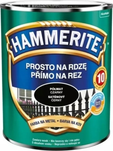 Hammerite Metallschutzlack, Rostschutzlack, Schwarz matt, 2,5l
