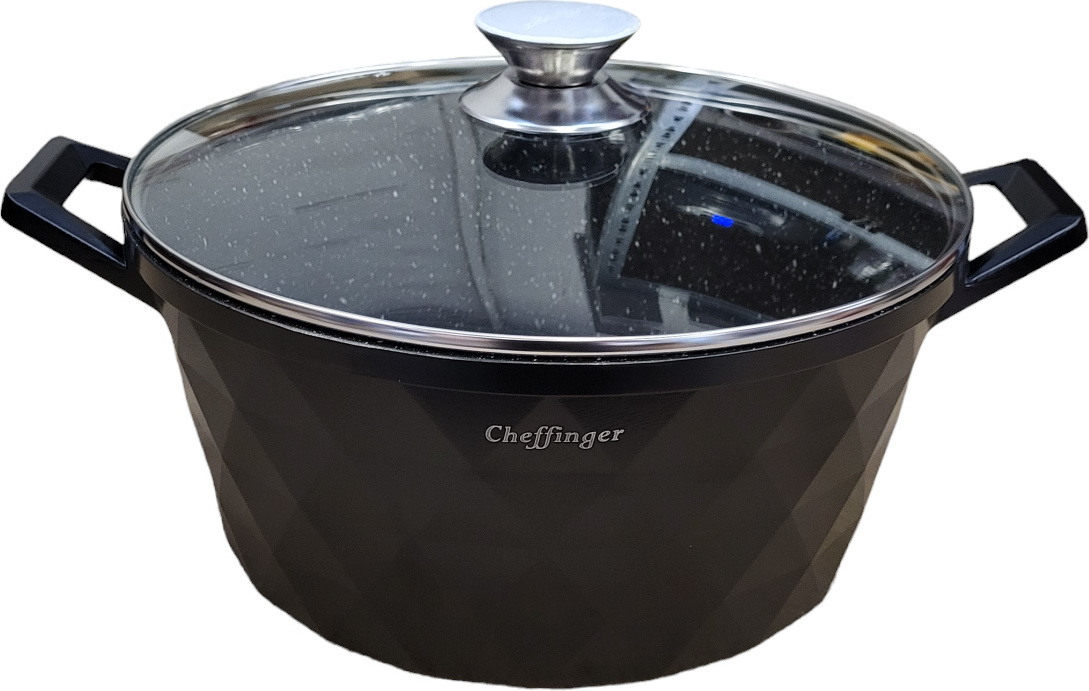 Cheffinger DIAMOND hoher Kochtopf mit Silikongriffen, Ø28 cm