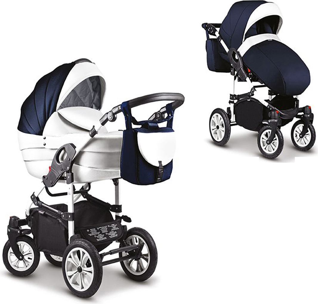 Kinderwagen-Set Craft 2 in 1 in Navy-Weiß - 13 Teile - in 18 Farben erhältlich
