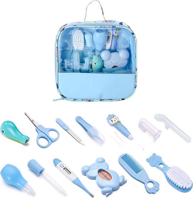 VicBou Kit Cura Bambino 8 Pezzi – Forbici, Tagliaunghie, Aspiratore Nasale, Termometro – Scatola Con Cerniera