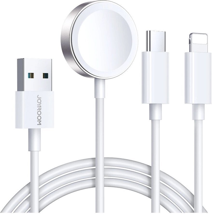 Joyroom S-IW008 kábel 3 v 1 magnetická nabíjačka USB-A kompatibilný s iPhone - USB-C 1,2 m biely