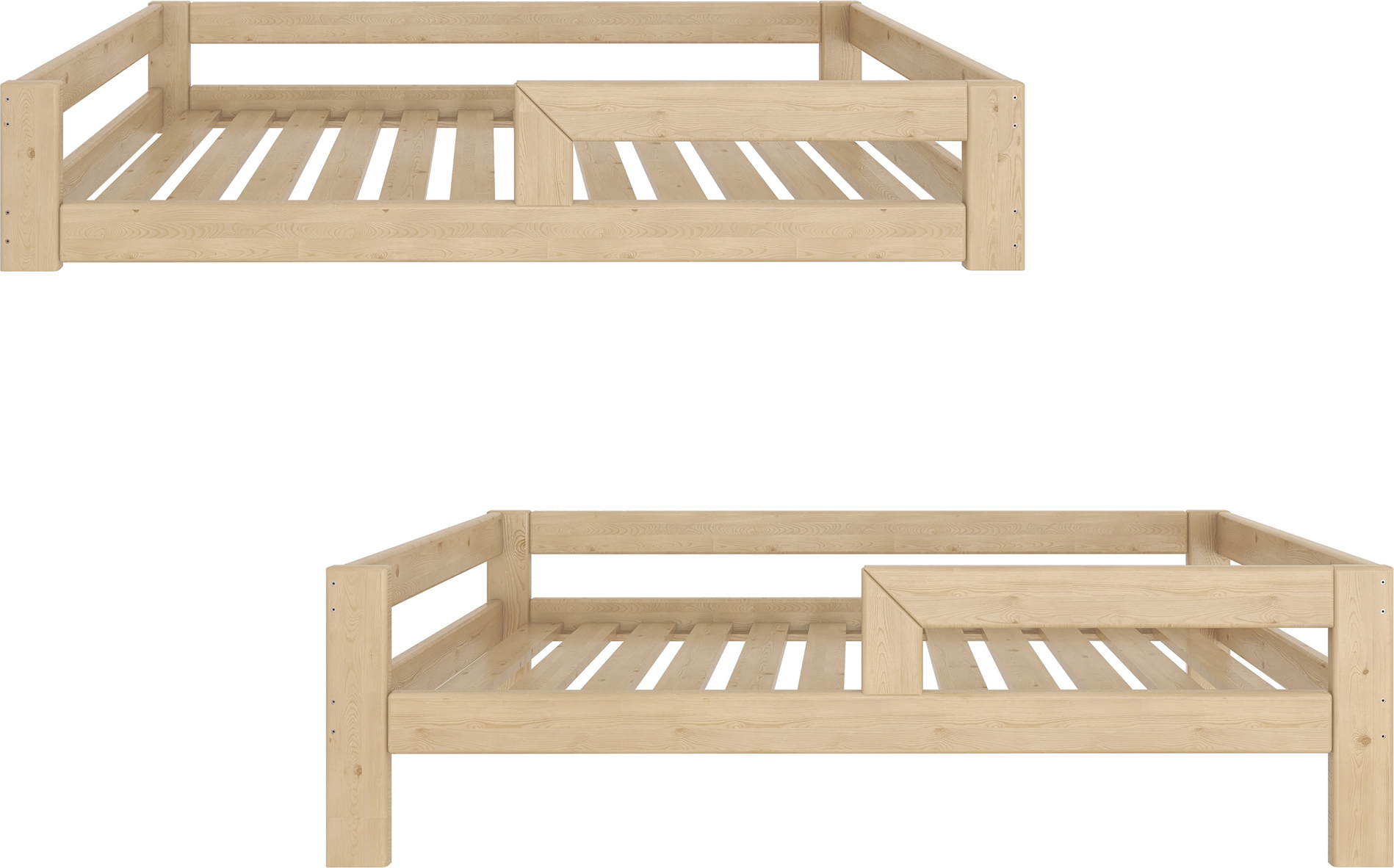 Need Sleep Bodenbett umbaubar zum Kleinkindbett, 90x180 cm Bettbeine 22 cm