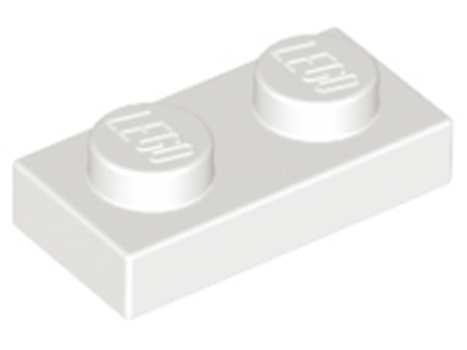 Lego® 100x 1x2 dosky 3023 - Doska Weiß - biela
