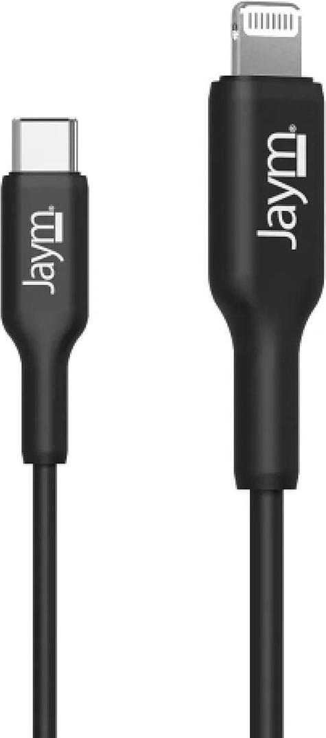 Jaym, USB-C auf Lightning MFI PD 3.0 3A 1M Lade- und Datensynchronisationskabel, Schwarz JMCABLE016