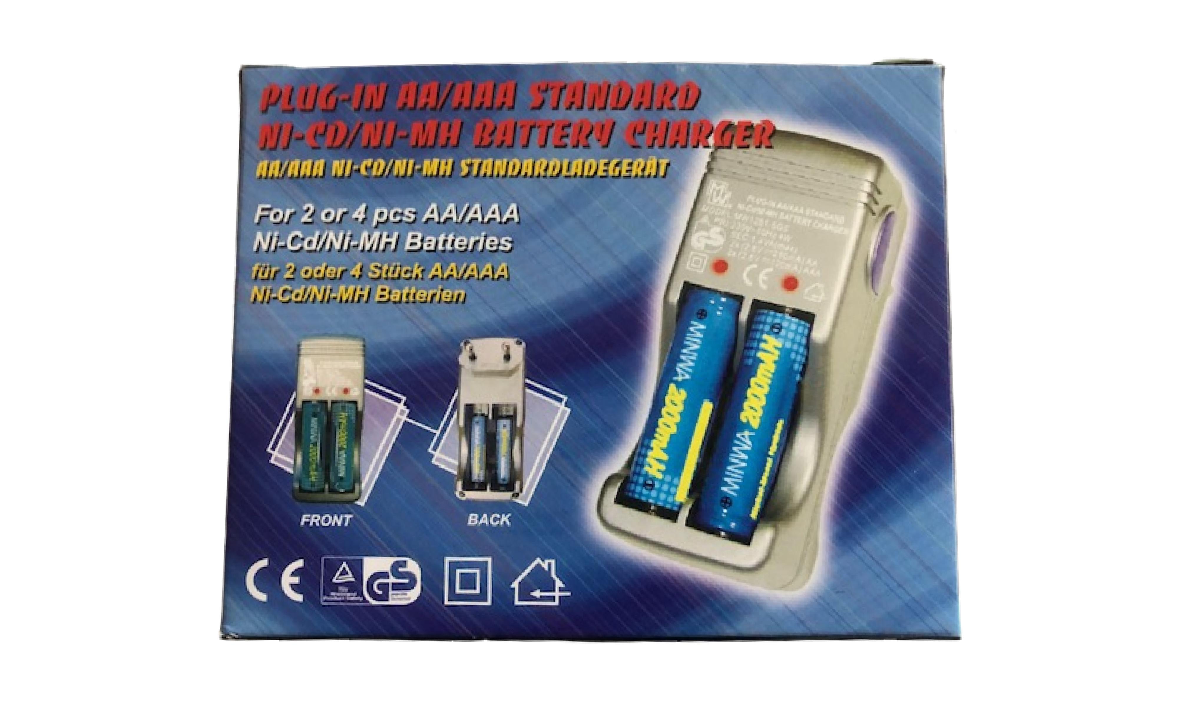 Conny Clever® Akku-Ladegerät Conny Clever 240V, für 1-4x Micro AAA/Mignon AA 3145