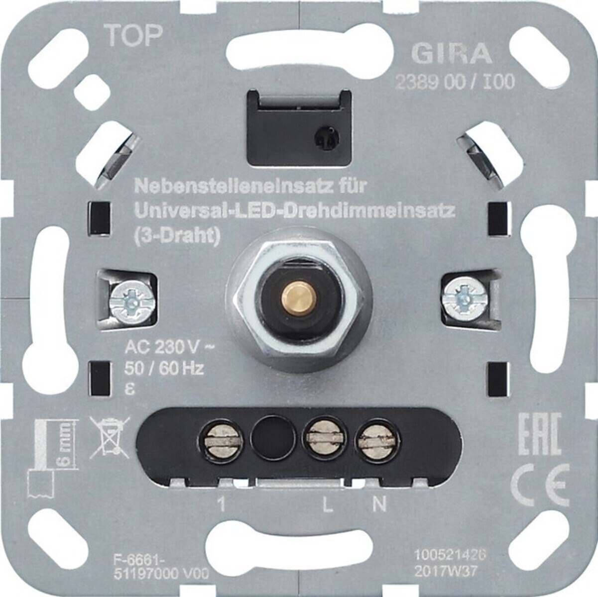 GIRA Dreh-Nebenst.eins.3Dr LED-Dimmer Einsatz 238900