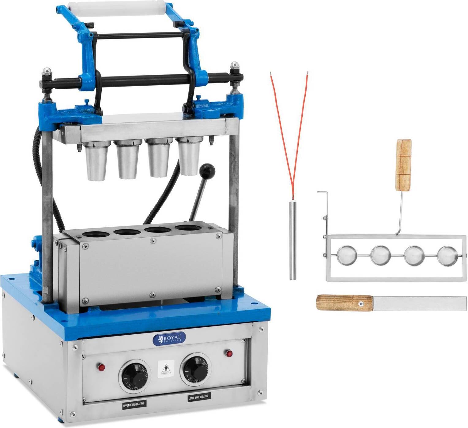Royal Catering Waffeleisen für Eiswaffeln - 100 - 120 Waffeln/h - 55 x 70 mm - RC_WMS_13