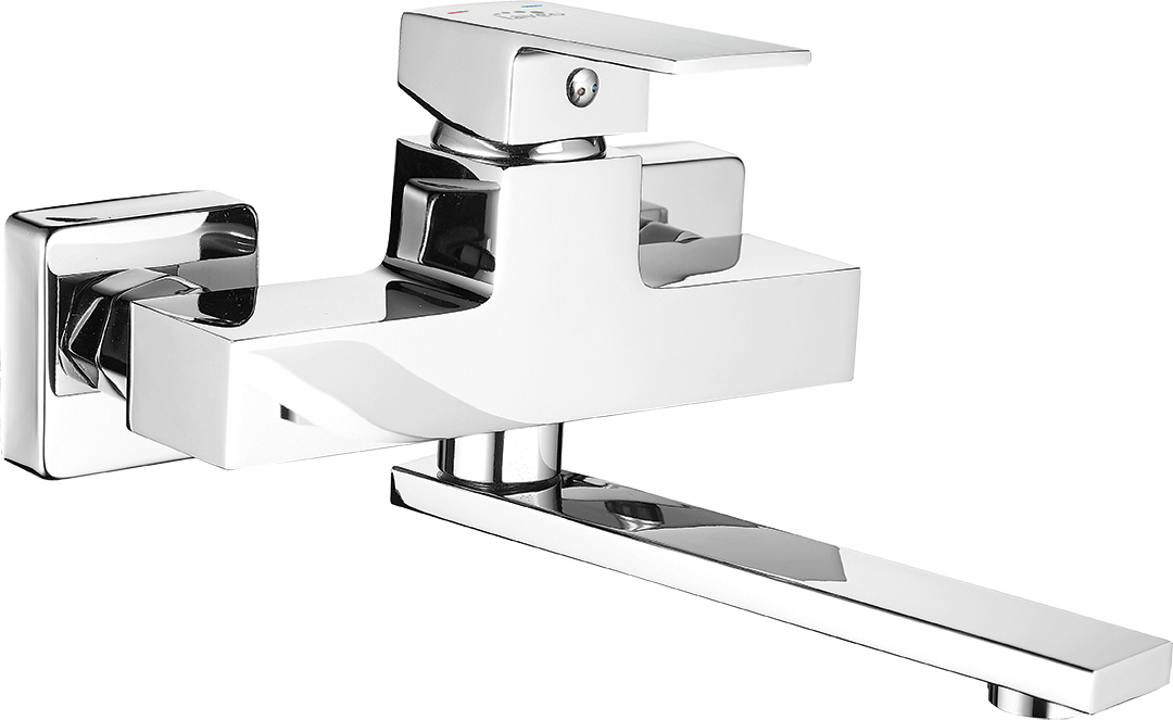 Waschtisch-Wandbatterie Mit Schwenkbarem Auslauf Laveo Kvadrato Chrom BLQ 050D