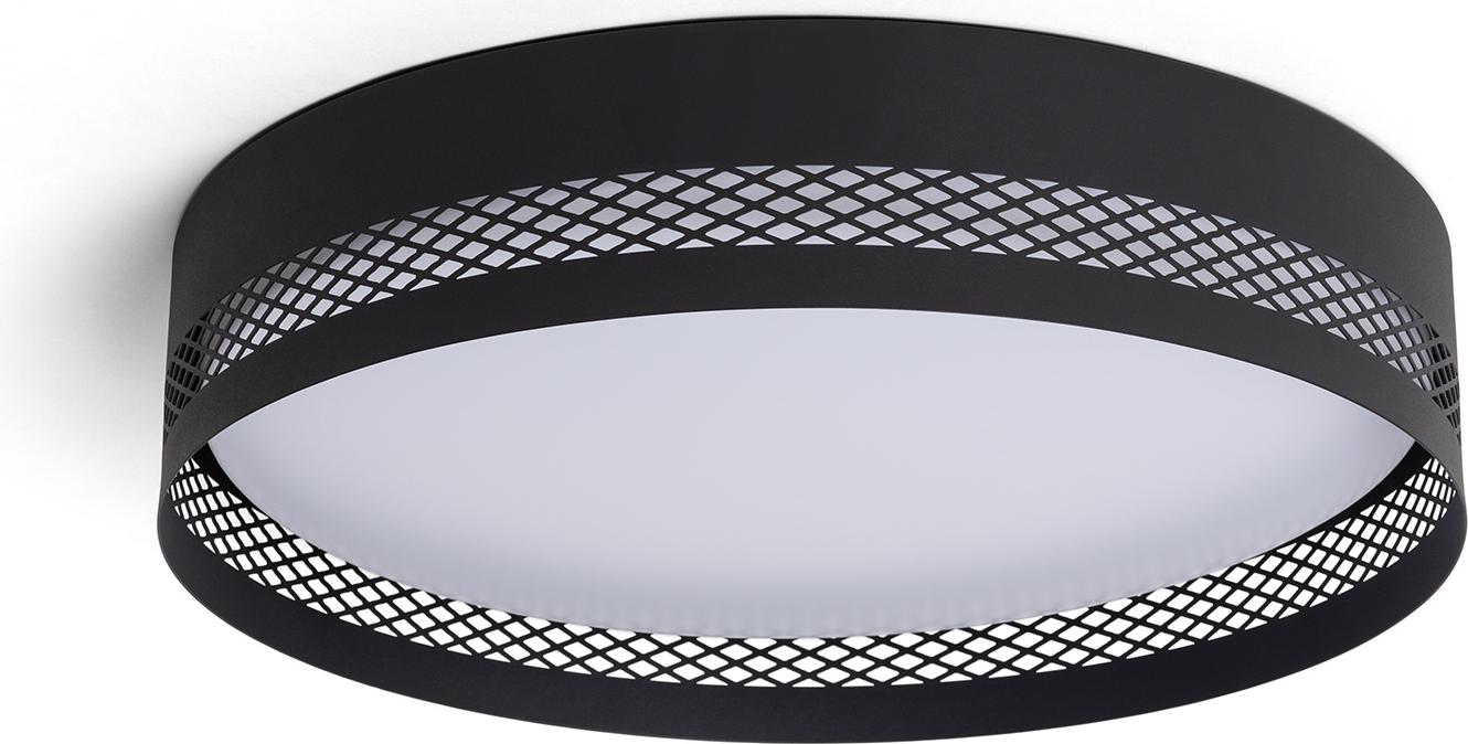 LEDKIA LED Deckenleuchte 40W Stahl Saska L Mattschwarz