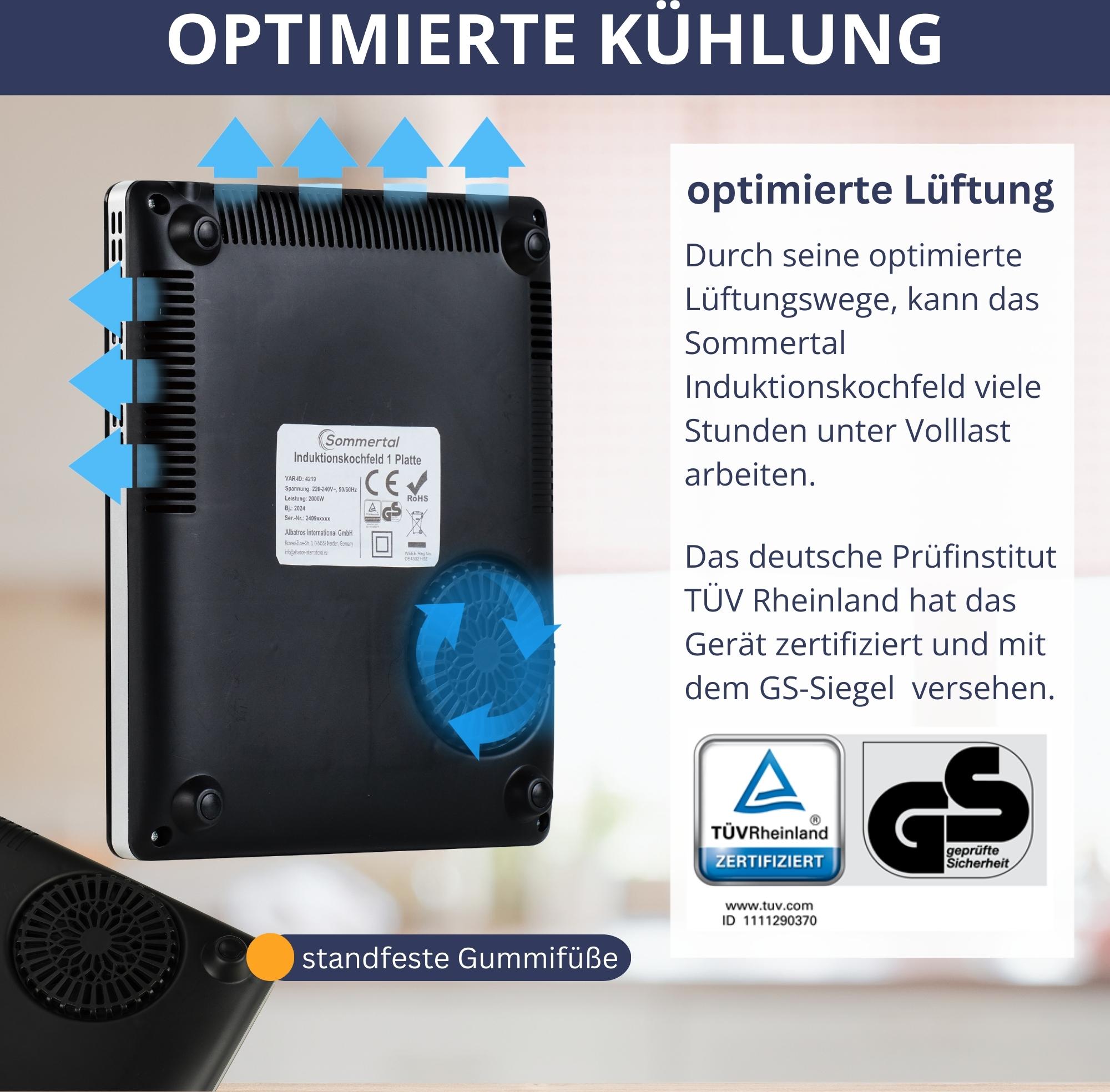 Indukčná varná doska Sommertal 1 platňa 2000W