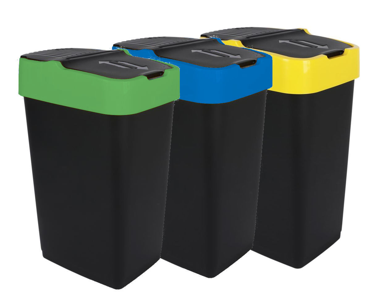 Mülleimer 60L mit Schwingdeckel Abfalleimer Abfallbehälter Müllbehälter XL Grün