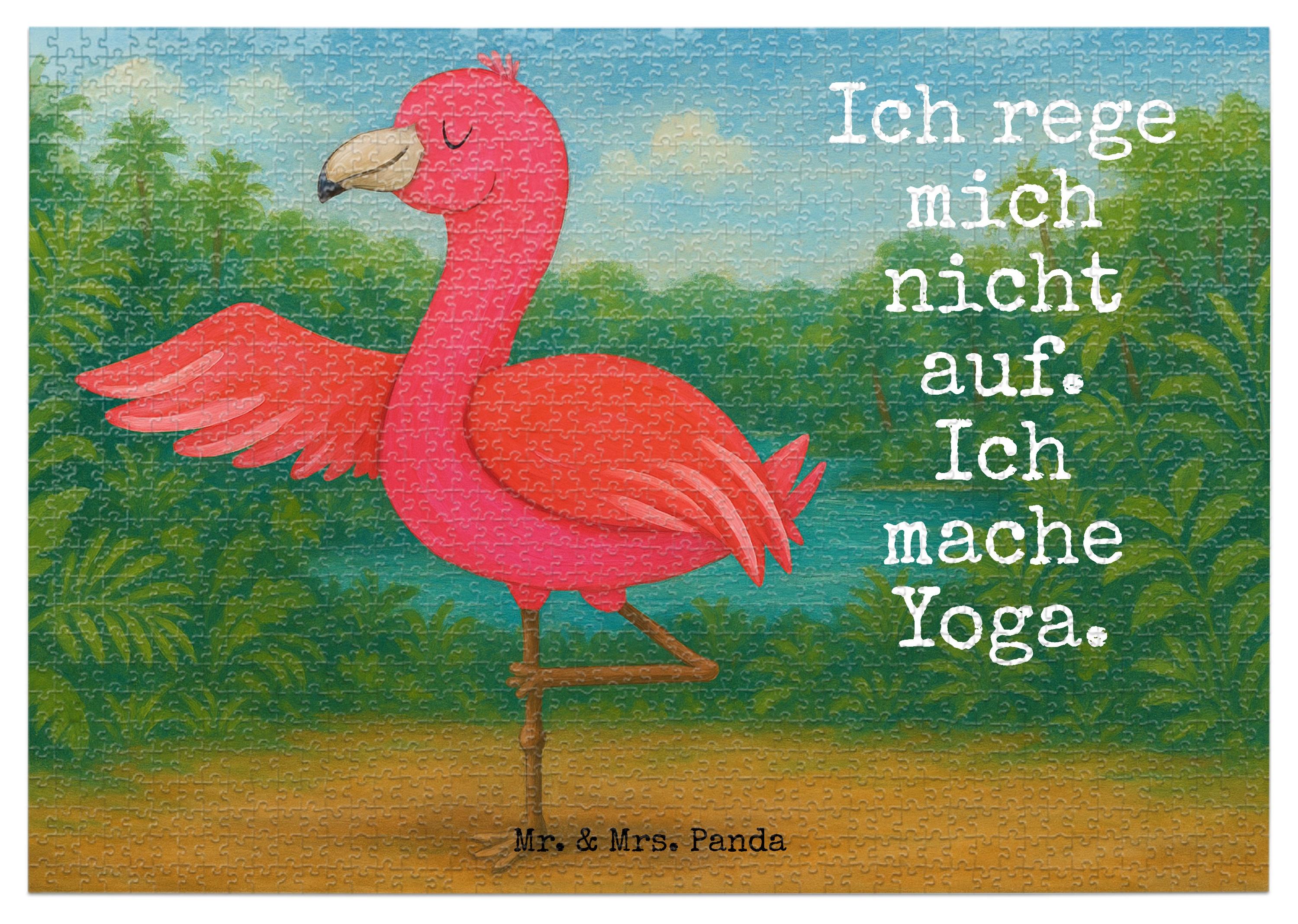 Mr. & Mrs. Panda Puzzle Flamingo Yoga Design 1500 Teile - Weiß - Geschenk, 1000, Yogi, Baum, Tiefenentspannung, 500, Aufgeregt, Namaste, Legespiel, 2000 PD-1925449-STANDARD