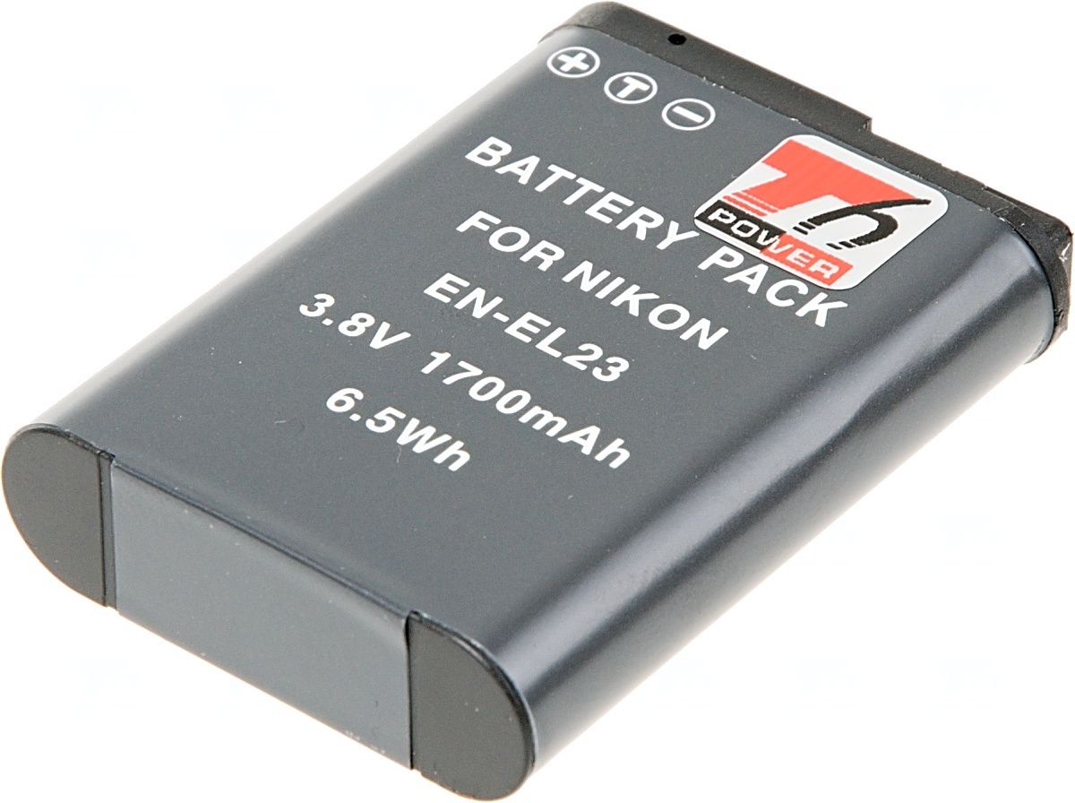 Batéria T6 power Nikon EN-EL23, 1700mAh, čierna