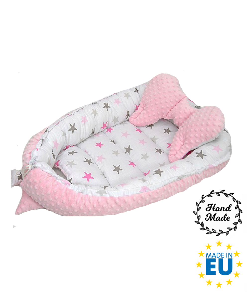 Kissen Bettdecke Schlafnest für Babys Baby nestchen kokon Minky SET Babynest 