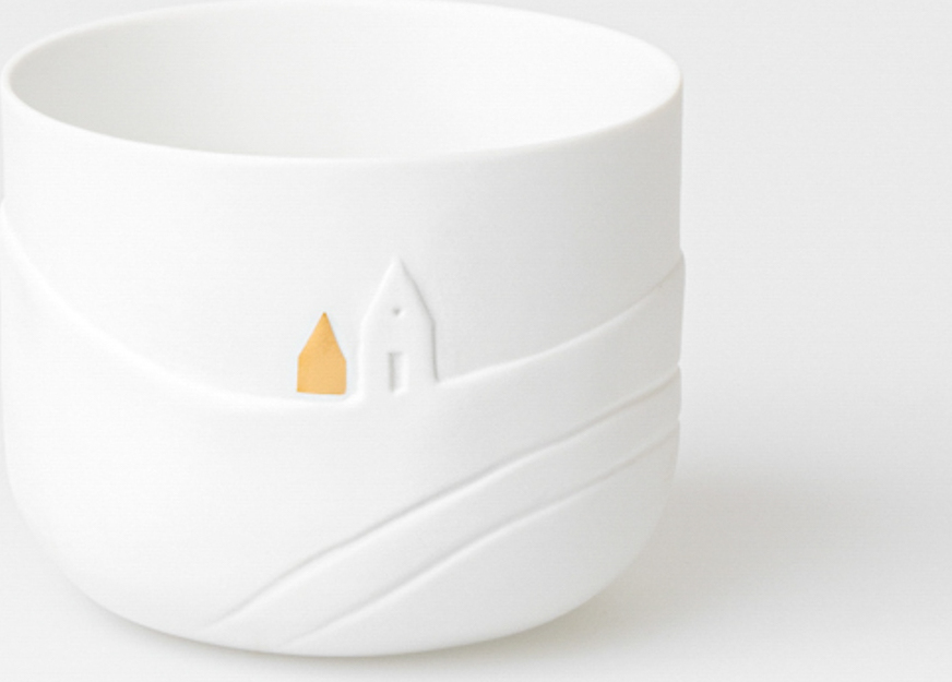 Räder Schneetag Teelicht Schlittenspuren H.7cm, D.9cm 92305