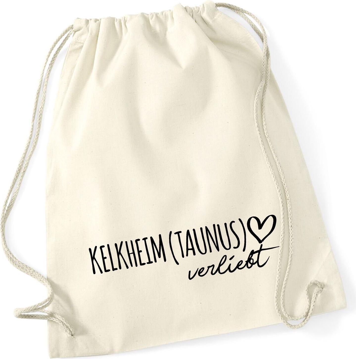 Hellweg Druckerei Huuraa Turnbeutel Kelkheim Taunus verliebt 12 Liter Natural Baumwolle Rucksack Geschenkidee 5488TB-NAT