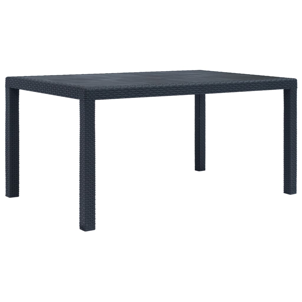 grau Gartentisch Esstisch Gartenmöbel Tisch Kunststofftisch XL QUEEN 220x90cm 