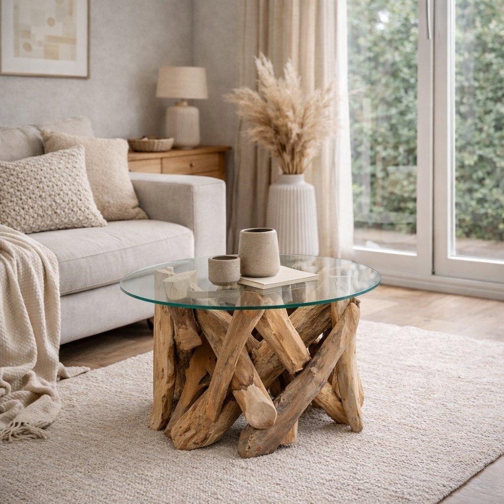 LEBENSwohnART Teak Couchtisch TORA-rund ca. D70cm 12130